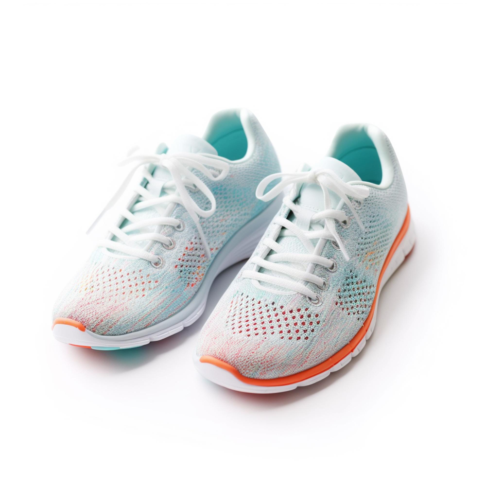 White and blue sneakers