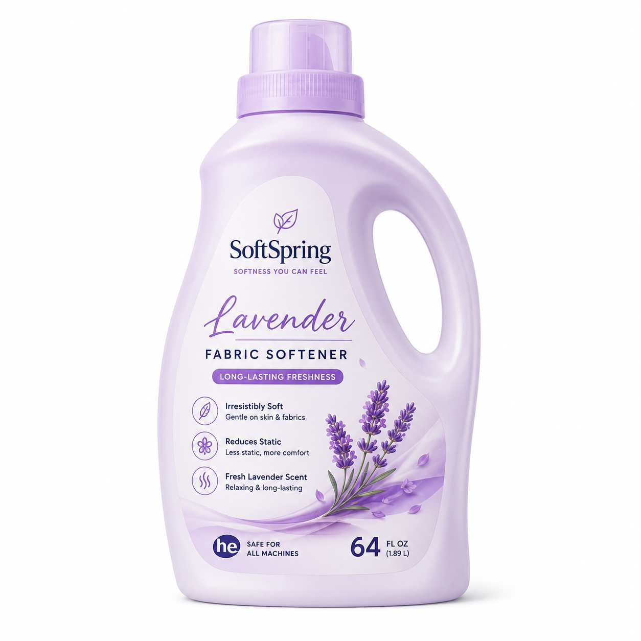 SoftSpring Lavender Fabric Softener, 64 fl oz