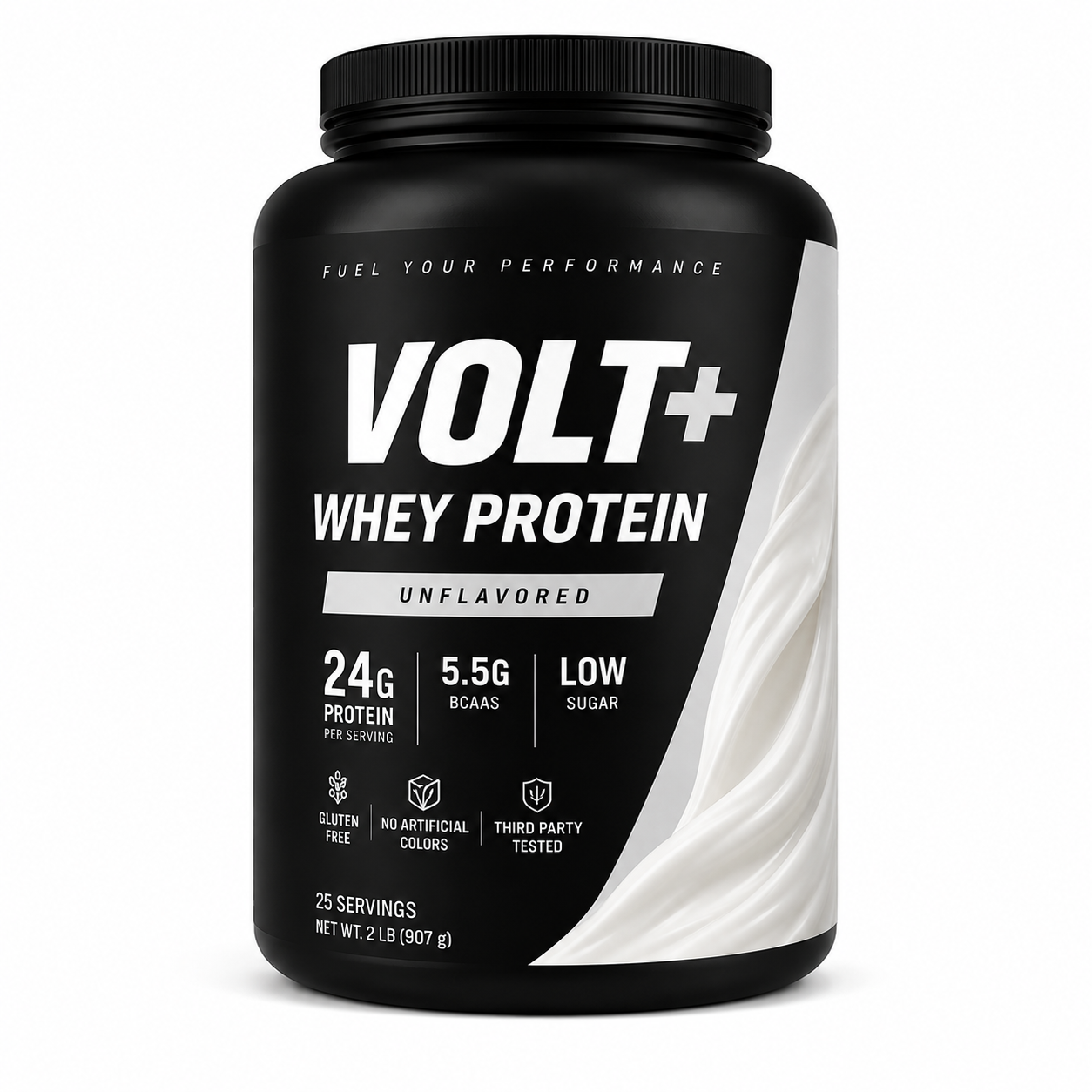 Unflavored whey protein container