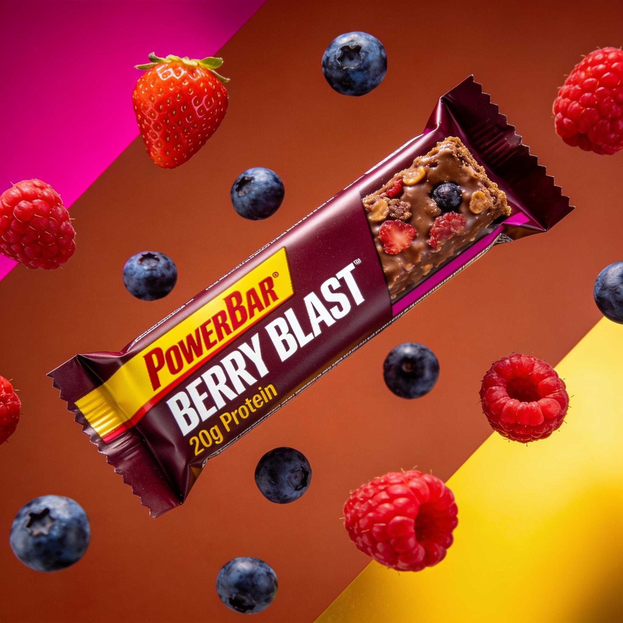 PowerBar protein bar shown as your brand