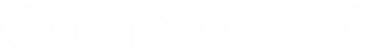 CommerceIQ logo in white text on a transparent background.