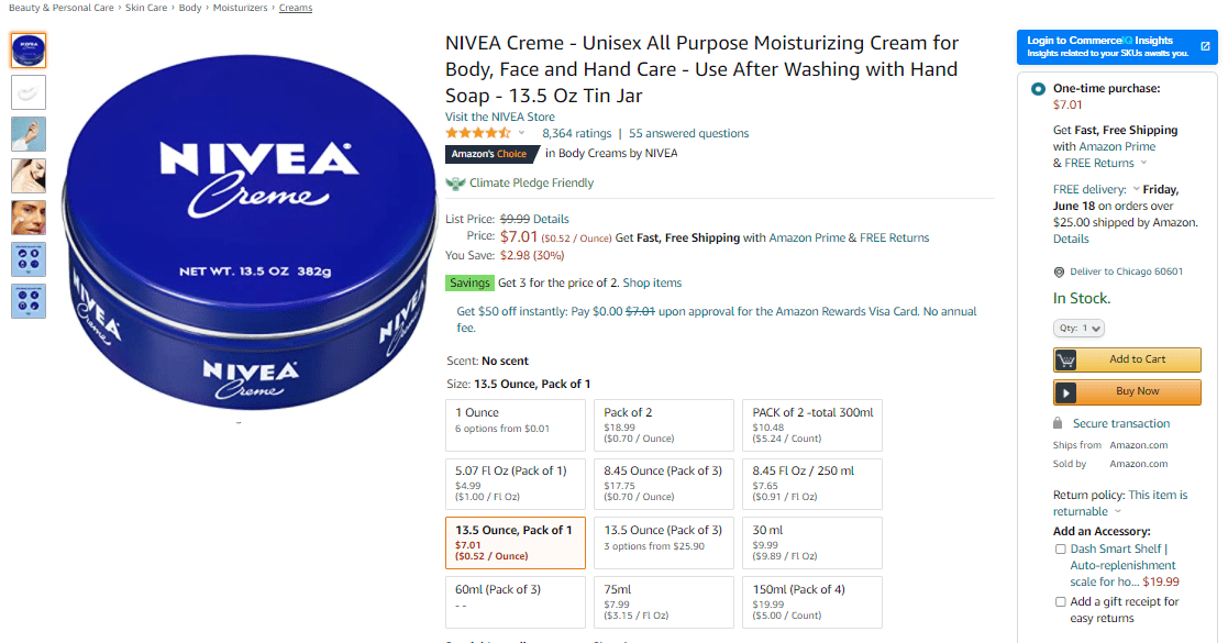Nivea All Purpose Moisturizing Cream for Body, Face and Hand Care - Use After Washing with Hand Soap - 13.5 Oz Jar